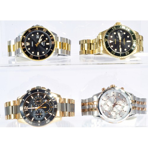 Four Gentleman's stainless steel, bracelet Wrist Watches to