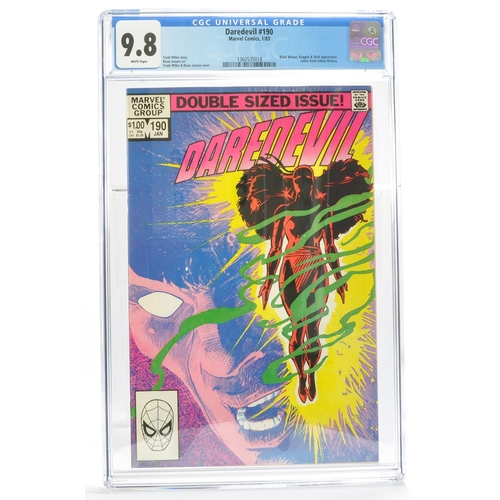 121 - Graded Comic Book Interest Comprising Daredevil #190 - Marvel Comics 1/83 - Frank Miller Story - Kla... 