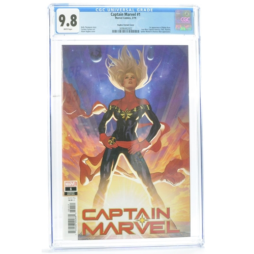 145 - Graded Comic Book Interest Comprising Captain Marvel #1 - Marvel Comics 3/19 - Hughes Variant - CGC ... 