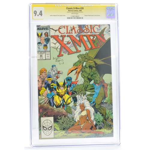 146 - Graded Comic Book Interest Comprising Classic X-Men #20 - Marvel Comics 4/88 - Signed by Arthur Adam... 