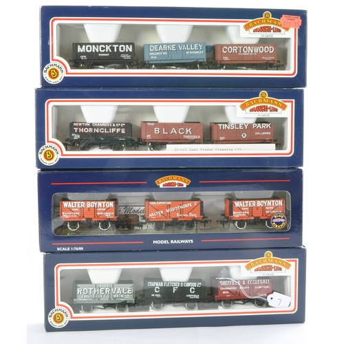 84 - Bachmann Model Railway 00 Gauge Wagon Sets comprising 7 Plank Wagon 'Coal Traders Classics' x 3, 7 P... 