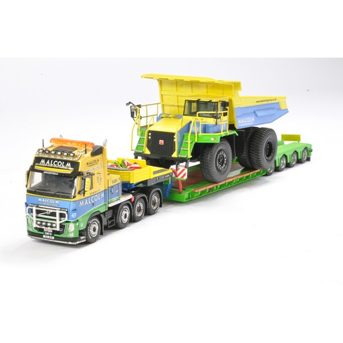 Code 3 Model Truck issue comprising Volvo (Tekno Platform) Low Loader (with Dump Truck Load) in the livery of Malcolm. Minor display wear, otherwise very good. Impressive Scarce issue.