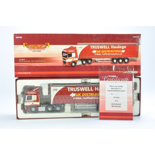183 - Corgi Diecast Model Truck issue comprising No.CC13617 DAF CF Curtainside in the livery of John Trusw... 