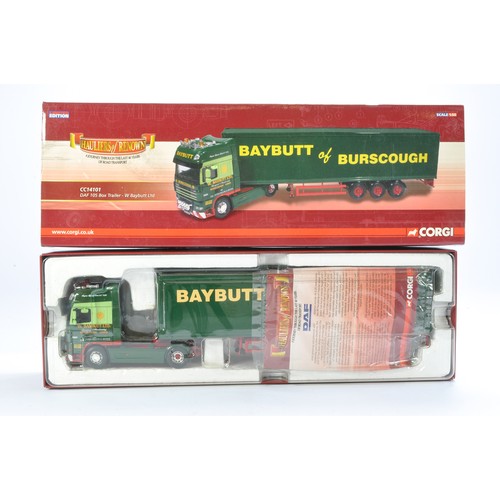 185 - Corgi Diecast Model Truck issue comprising No.CC14101 DAF 105 Box Trailer in livery of W Baybutt LTD... 