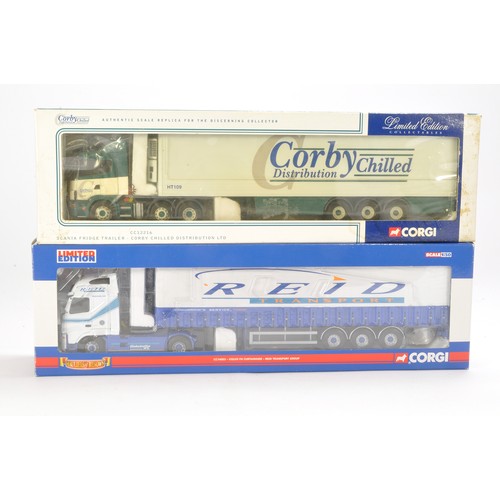 194 - Corgi Diecast Model Trucks issue comprising No. CC14003 Volvo FH Curtainside in livery of Reid Trans... 