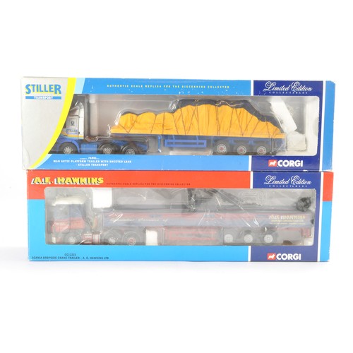 195 - Corgi Diecast Model Trucks issue comprising No. CC12223 Scania Dropside Crane Trailer in livery of A... 