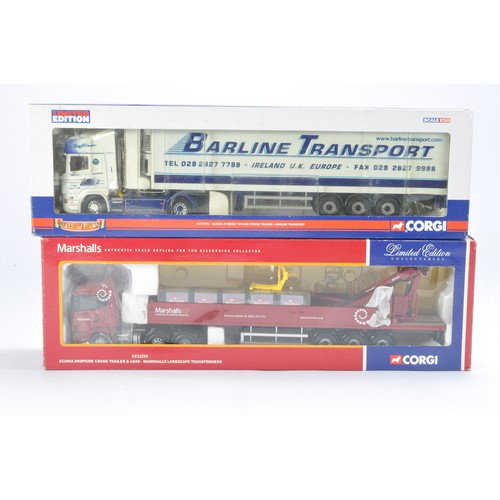 196 - Corgi Diecast Model Trucks issue comprising No. CC12219 Scania Dropside Crane Trailer & Load in live... 
