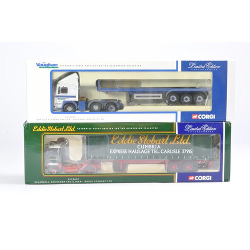 217 - Corgi Diecast Model Truck issues comprising No. CC12703 ERF Flat Bed Trailer in the livery of Vaugha... 
