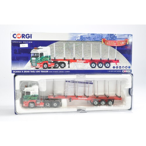 222 - Corgi Diecast Truck issue comprising No. CC13742 Scania R Log Trailer in the livery of Eddie Stobart... 