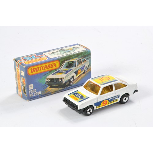 450 - Matchbox Superfast No. 9c Ford Escort RS2000. Amber Windows, gloss black base. Excellent with little... 