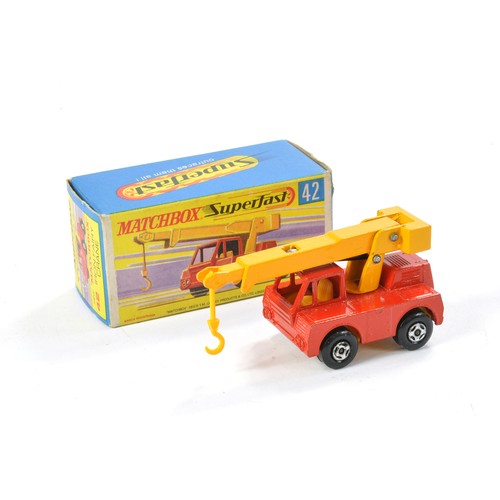 460 - Matchbox Superfast No. 42a Iron Fairy Crane. Scarce variaton with transitional yellow jib, red body.... 