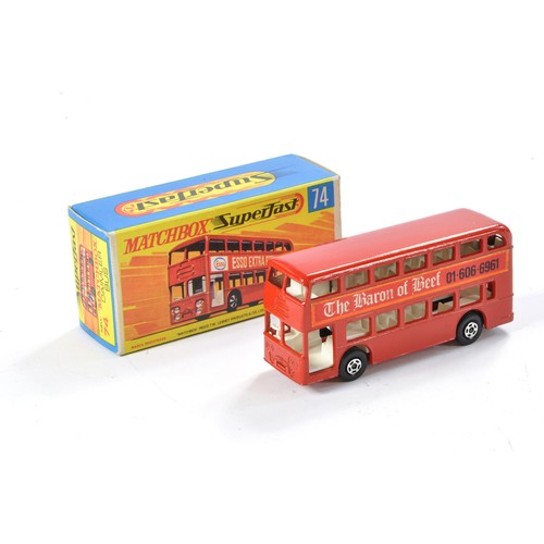 467 - Matchbox Superfast No. 74a Daimler Bus in the livery of Baron of Beef. Hard to find. Appears Excelle... 