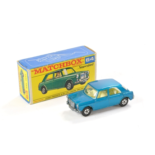 475 - Matchbox Superfast No. 64a MG 1100. Metallic blue. Generally excellent with little sign of wear in g... 