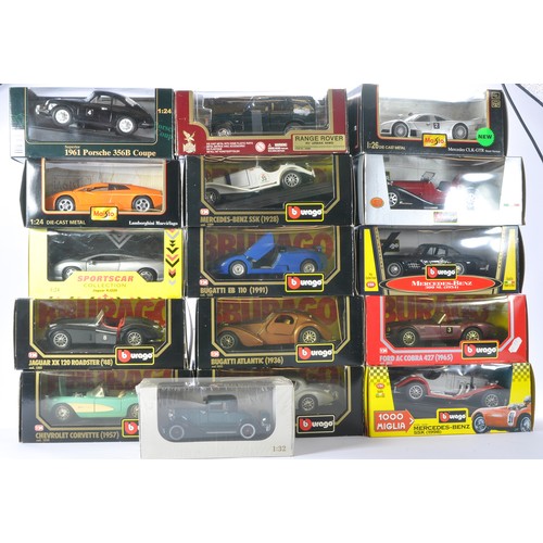 434 - A collection of 1/24 diecast vehicles from Burago and Maisto including various marques. All boxed, g... 