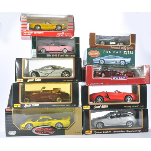 436 - A group of ten 1/24 and 1/18 diecast vehicle issues from Motor Max and Maisto plus others as shown. ... 