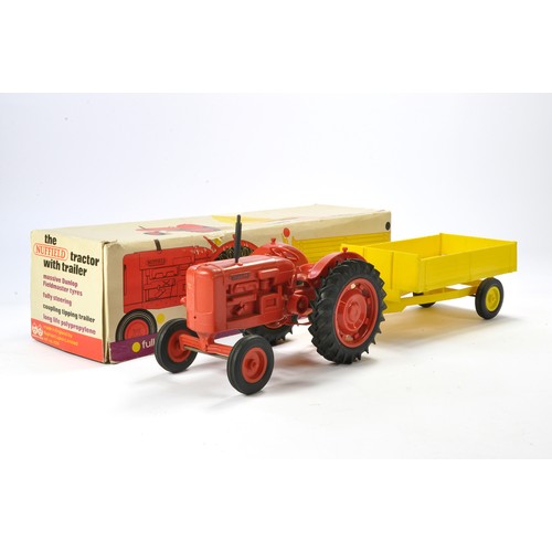 104 - Pippin Toys UK (Raphael Lipkin) Vintage Large Scale Plastic Nuffield Universal Tractor and Trailer S... 