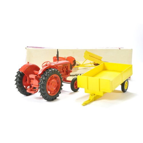 104 - Pippin Toys UK (Raphael Lipkin) Vintage Large Scale Plastic Nuffield Universal Tractor and Trailer S... 