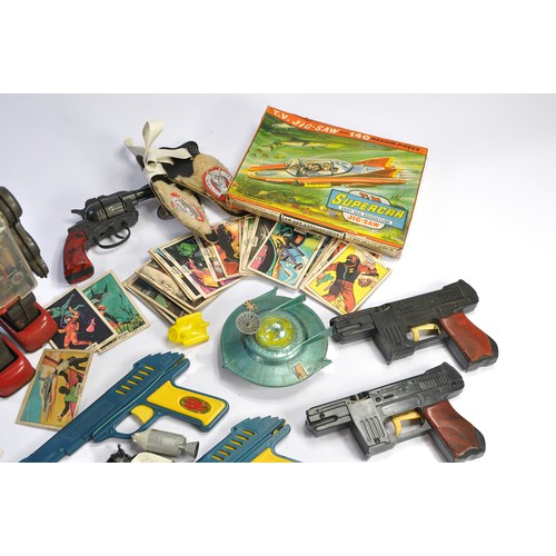 152 - Vintage (Childhood) Toy group comprising eclectic mix of items to include space toys inc Vintage Rob... 