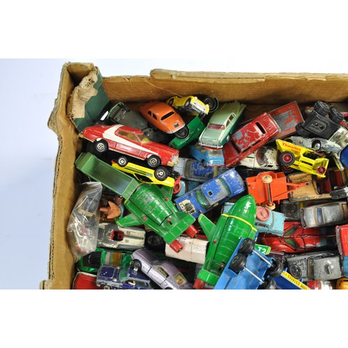 183 - A large tray of playworn (including several playworn) diecast issues from Corgi, Dinky and others as... 