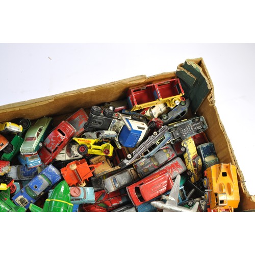 183 - A large tray of playworn (including several playworn) diecast issues from Corgi, Dinky and others as... 