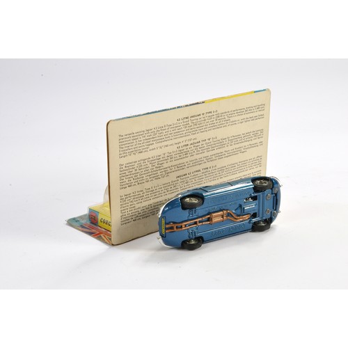 201 - Corgi No. 335 4.2 Litre Jaguar E type 2 + 2. Blue with black interior and wire wheels. Generally exc... 