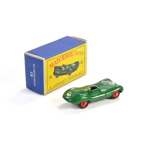 Matchbox Regular Wheels no. 41b Jaguar D type racing car. Green