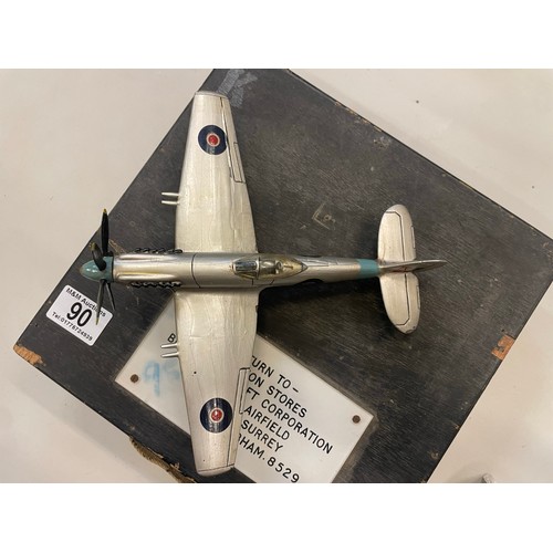 90 - Scarce 1/48 Scratch Built (Wooden) Demonstration Model of the Supermarine Spiteful. Model is hand pa... 