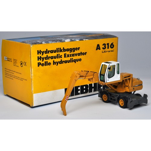 106 - NZG 1/50 diecast construction issue comprising No. 497 Liebherr A316 Hydraulic Excavator. Complete a... 