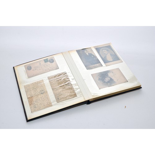 208 - An interesting album of postal history, greeting cards and other interesting items, mostly early 20t... 