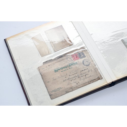 208 - An interesting album of postal history, greeting cards and other interesting items, mostly early 20t... 