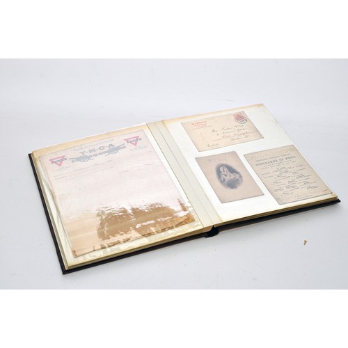 208 - An interesting album of postal history, greeting cards and other interesting items, mostly early 20t... 