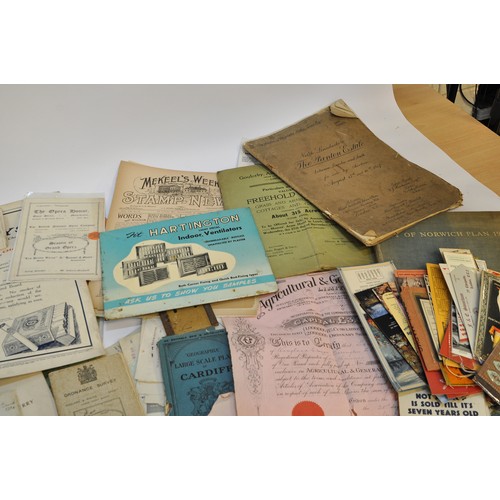 226 - An extremely large box of vintage ephemera comprising many items of interest to include advertising,... 