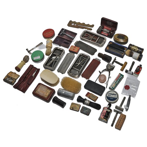 335 - A wonderful collection of vintage shaving / grooming bygones and items of interest to include razors... 