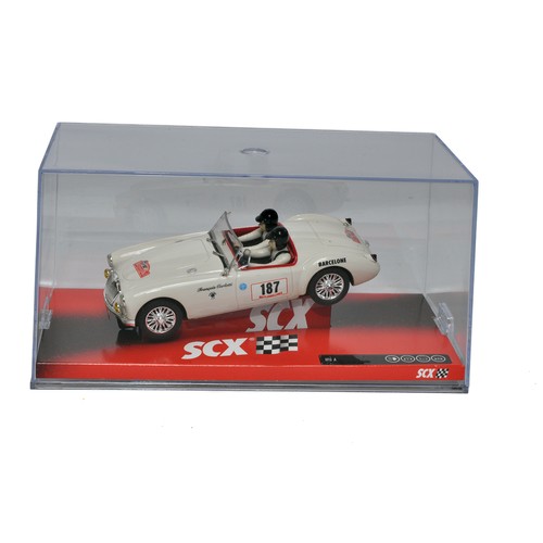 129 - Slot Cars, comprising SCX MGA. Looks to be excellent and as-new, in original box.