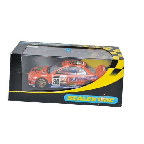 144 - Slot Cars, comprising Scalextric No. C2313 Subaru Impreza Norisbank. Looks to be excellent and as-ne... 