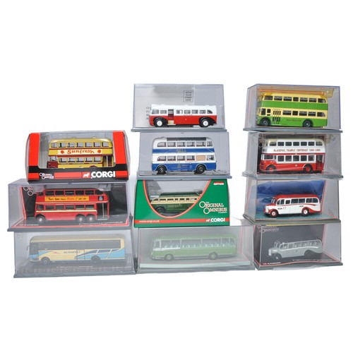 18 - A group of eleven boxed Corgi 1/76 diecast model bus  / coach issues from the 'Omnibus' series. Most... 