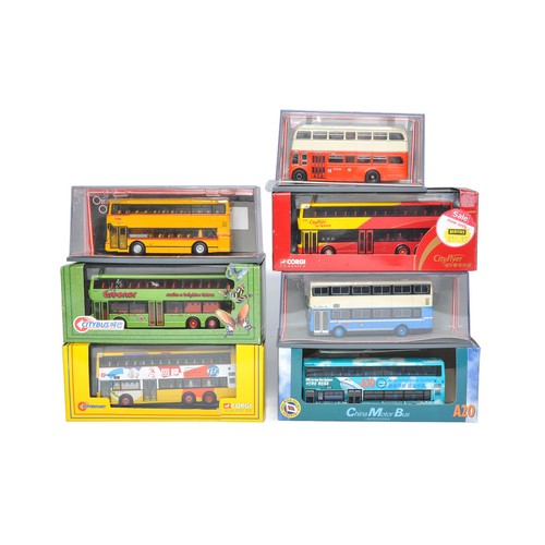 47 - A group of Seven Corgi Diecast 1/76 Model Bus / Coach issues within the theme realm of Overseas (Mos... 