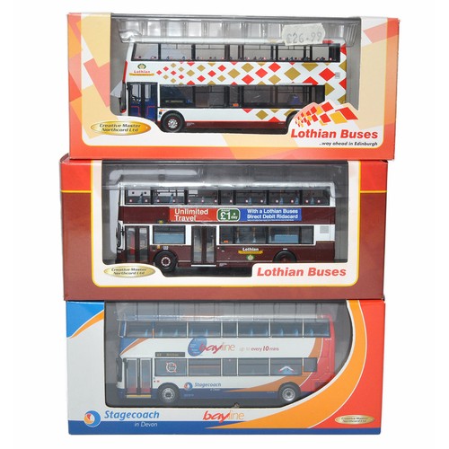 A group of three Creative Master Northcord Diecast 1/76 Model Bus / Coach issues including various liveries and vehicles as shown. Mostly look to be without fault, in original boxes.