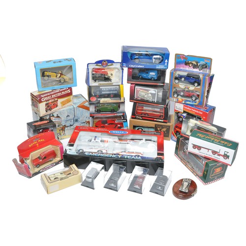 180 - Assorted general diecast including mostly commercial themes including various scales from Corgi, Tra... 