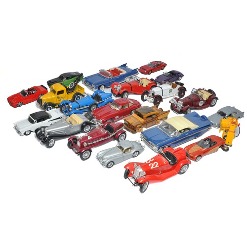 192 - A collection of 1/18 and 1/24 diecast cars including sports cars, vintage and other themes from Mais... 