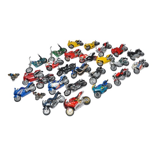 197 - A group of Twenty Seven (mostly 1/18) diecast / plastic motorcycle models from various makers includ... 