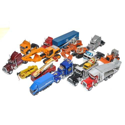 203 - Assorted truck and construction models from various makers including ROS, New Ray and others. Some d... 