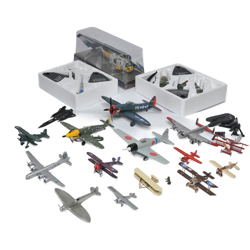 206 - An assorted group of mostly diecast model aircraft from various makers including Corgi, Atlas etc. D... 