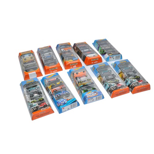 266 - A group of Ten Hot Wheels and Matchbox Multi-vehicle packs from various series as shown. All look to... 