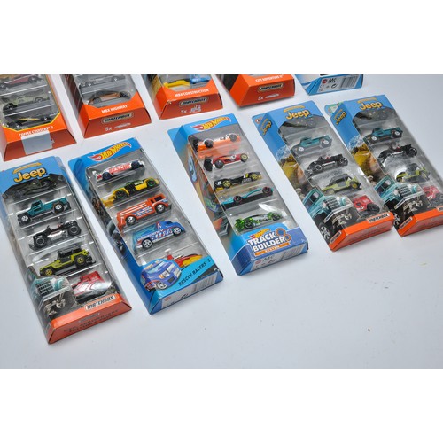 266 - A group of Ten Hot Wheels and Matchbox Multi-vehicle packs from various series as shown. All look to... 