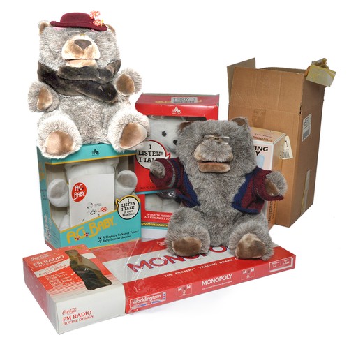 280 - A group of interactive toys to include Patricia Townsend bears with original boxes, marketed by Axlo... 