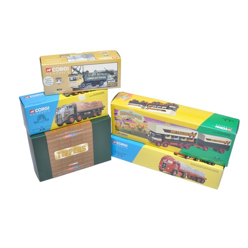 284 - A group of five Corgi commercial diecast issues comprising Foden S21 Tipper (Sam Longson) plus other... 