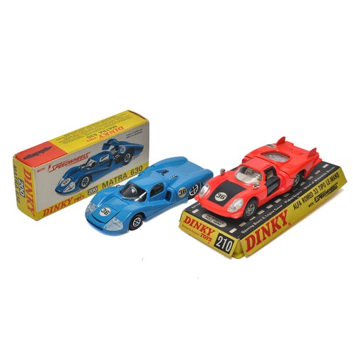 314 - A duo of Dinky Sports cars to include No. 200 Matra 630 and No. 210 Alfa Romeo 33 Le Mans. Generally... 