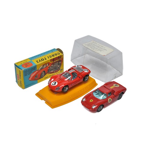 317 - A duo of Sports cars to include Corgi No. 314 Ferrari plus Politoys Alfa Romeo. Generally very good ... 