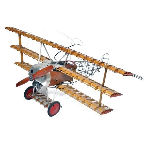 412 - A 1/8th scale Museum Model Series Fokker Dr. I Model Aircraft by Hasegawa. Extremally detailed yet f... 